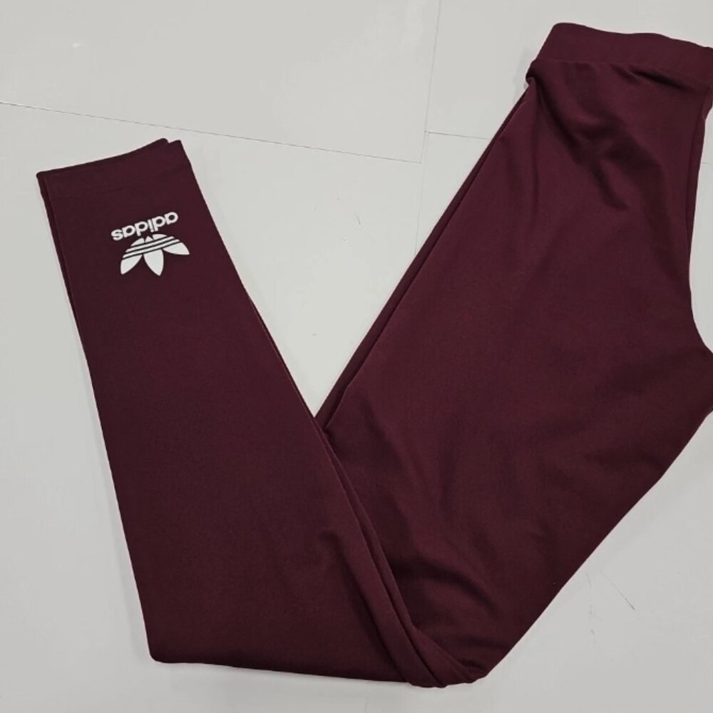 Adidas Originals Trefoil Maroon Leggings Women's Size 2XS Excellent Condition